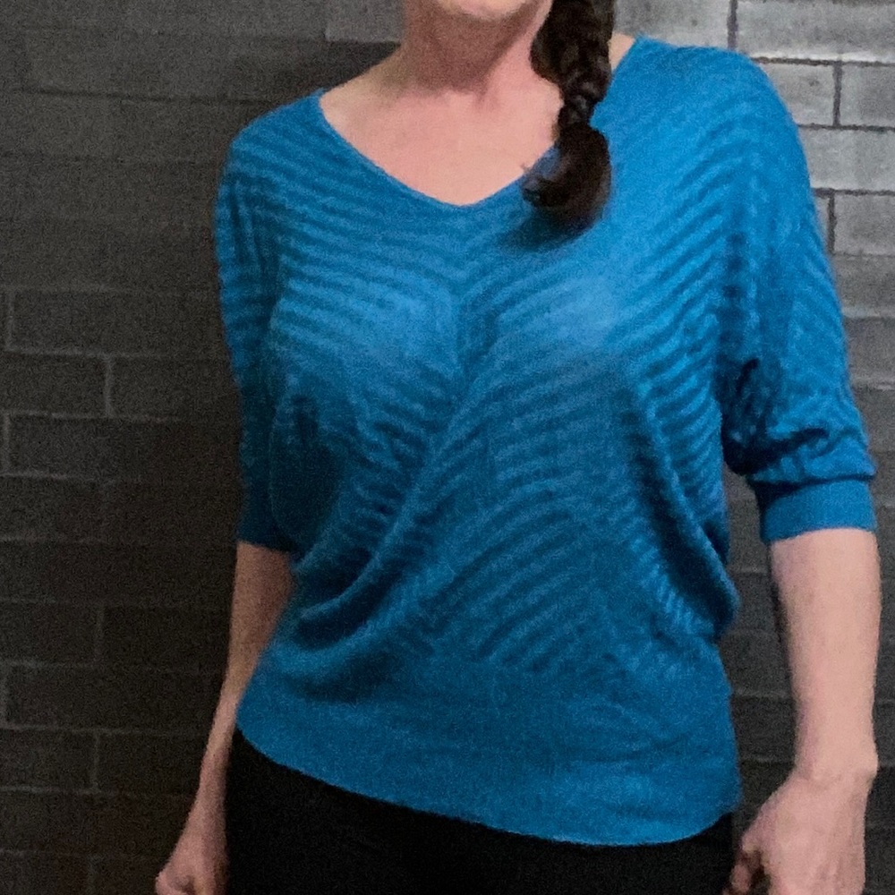 Passports lightweight Teal v-neck sweater